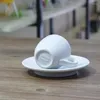 Fincan tabakları espresso fincan tabak seti beyaz 9mm kalınlaşmış profesyonel kahve kupa rekabet seviyesi ev kafe içecekware 50ml