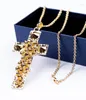 Pendant Necklaces Wolf Tooth 2014 Brand Choker Bib Crystal Cross Necklace