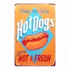 وصول جديد Hot Dog عتيقة الصفيح علامة ديكور لوحات القهوة رث رث ديكور أنيقة للاصطدامات حائط بار بالجملة 30x20cm W03