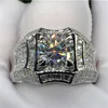 3 Carats Diamond Ring for Men Rock 14k Gold Jewelry Anillo Esmaltado Silver 925 Jewelry Bague Diamant Bizuteria Rings209r