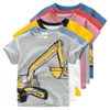 Magliette 210Y Cartoon Print Baby Boys T Shirt per Summer Infant Boy Escavatore Magliette Maniche corte Abbigliamento per bambini Toddler Cotton Tops 230322