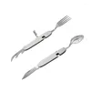 Dinnerware Sets 1pc Detachable Multi Tool Portable Picnic Camp Spoon Fold Spork Fork Flatware Tableware Knife Cutlery Bottle Can Opener