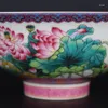 Bols Jingdezhen porcelaine bol motif Lotus rose de haute qualité artisanat Antique Collection d'ameublement