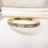 Luxury Jewelry Top Brand Bracelets Bangle 925 Sterling Silver Plated Jewelry For Women Easy Lock Rose Yellow Gold Full Diamond Lover Bangle Wedding Engagement Screw