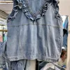 Gilets pour femmes Vintage Wash Blue Denim Vest Femmes Gilet Printemps Lâche Court Cowboy Veste Sans Manches Grande Poche Casual Jeans Gilets Femme 230322