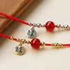 Bedelarmbanden trendy zilveren goud kleur rood string Chinees geluk schakel ketting armband voor vrouw meisje mode sieraden cadeau dropship