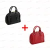 shiny red handbags