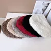 Berets Double Decked Women for Winter hat Hollow Flower Knitted beret Hat Handmade Crochet Matching Basin Spring Female Painter 230321