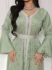ملابس عرقية الهند تركيا المسلم أبايا فساتين النساء الأنيقة الماس الأزهار في المساء فستان الدانتيل جيلباب أبايا المغرب رداء 230322