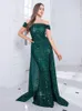 Partykleider, schulterfreies, paillettenbetontes Mieder, Abend-Nachtkleid mit abnehmbaren Röcken, bodenlanges Partykleid 230322