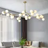 Żyrandole nowoczesne szklane kule LED wisiorek żyrandol czarny złote gałęzie w stylu lampa sufitowa Living Jadal Sypialnia Oświetlenie