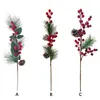 Flores decorativas Brérias artificiais Ornamentos Decorações de Natal Multicolor Silk Flower Flower Flower Simulation Pine Needle Berry