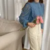 여성용 블라우스 세련된 여성용 셔츠 패션 한국 스타일 여성 2023 봄 가을 인과 긴 소매 Mujer Blusas