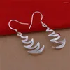 Boucles d'oreilles pendantes Bijoux en argent sterling 925 Réflexion Ondulation Pendentif Femme Vêtements classiques avec