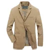 Mäns kostymer blazers blazer jacka män bomull tvättade kostym coats casual smal fit lyxverksamhet jaqueta maskulina outwear militär bombplan jackor 230322