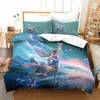 Set di biancheria da letto 3D Ariete Consolatore Cartoon Dreamy Twelve Constellation Copripiumino Copripiumino Biancheria da letto per bambini e federa 2/3PCS