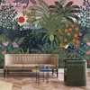 Wallpapers Mural Wallpaper Tropical Rain Forest Dark Green Blue Plant Tree Bushes Art Wall-paper Decor Discount Customerize Size