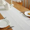 Table Runner Nordic Simple Table Runner Stripe Solid Color Table Flag Cotton Linen Cloth Tassel Tea Table Home Strip Living Room Dining Table 230322