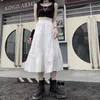Юбки Houzhou Black Gothic Midi Skirt Women Punk Goth Patcwork A-Line длинные юбки в корейском стиле повседневная уличная одежда Harajuku 230322