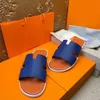 Designer Men Slipper Sandal Izmir Flats Calfskin Leather Outdoor Beach Sippers Slide Men Flip-Flop Sandals Sandals largos 38-46Box