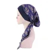 Hair Clips Muslim Flower Turban Long Tail Chemotherapy Cap Irate Hat Elastic Braided