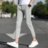 Men's Pants 2023 Men's Summer Fashion Solid Color Long Trousers Male Thin Breathable Casual Men Slim Skinny Pencil G239