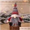 Christmas Decorations Tree Ornaments Creative Sitting Posture Garden Gnome Dolls Xmas Gifts Plush Doll Cartoon Toy Table Decoration Dhwan