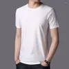 T-shirt da uomo 2023 estate uomo O collo top moda sottile elastico casual uomo Quick Dry campagna manica corta maglietta Homme A57