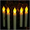 Party Decoration Led Light Cone Candles Electronic Taper Candle Battery Operated Flameless For Wedding Birthday Decorations Supplies Dhody