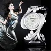 Wristwatches Women Watches 2023 Design Luxury Silver Cuff Bangle Wristwatch Shiny Crystal Girls Dress Quartz Saat Zegarek Damski