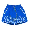 Shorts Designer Rhude Summer Fashion Beach Pants Men High Quality Street Wear Red Blue Black Purple Mens Kort storlek S-XLS till 2xl Storlek