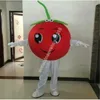 Ny Red Cherry Mascot Costume Top Cartoon Anime Theme Character Carnival Unisex vuxna storlek Jul födelsedagsfest utomhus outfit kostym