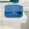 Top Quality 2023 New Shoulder Crossbody Bag Women's Fashion V Embroidery Line Double Chain Shoulder Bag Portable Handbag Underarm Pouch Qwertyui879 010323H