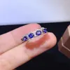Cluster Rings Natural Blue Sapphire Ring Gemstone S925 Silver Lovely Crown Hairpin Row Wave Women Girl Gift Party Fine Jewelry