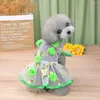 Vêtements pour chiens Vêtements de fantaisie Robe de princesse en fil net écologique Assez floral