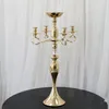 Decorazione Gold Plating 5 Arms Wedding Candelabra / Candelabra d'oro / Porta di candele iMake697