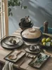 Ensembles de vaisselle ensemble de vaisselle ménage four à sable violet dans une assiette de Style japonais de haute qualité chinois et vent léger luxe