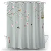 Rideaux de douche fleur et oiseau rideau de douche étanche salle de bain décoratif 3D imprimé tissu décoratif rideau de douche cortina de la ducha 230322