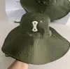 Classic Bucket Hat Green Big Brim Sun Protection Hats Lace-up Summer Outdoor Bucket Hat