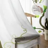 Tenda Pianta Vite Verde Frutta Tende stampate Drappeggio Tulle trasparente Decorazione della casa Soggiorno Camera da letto Cortinas Finestra in chiffon