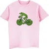 Heren t shirts grappige kikker rijden shirt casual t-shirt heren mode katoen kort mouw cool tees tops harajuku streetwear