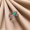 Кластерные кольца kjjeaxcmmy бутик -ювелирные изделия 925 Стерлинговое серебро Инкрустированный естественный изумрудный драгоценный камень
