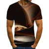 Hommes t-shirts classique marron été décontracté à manches courtes mode 3D Vision col rond hauts à la mode Streetwear