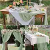 Tafelloper 20/10 stks katoen gaas tafel loper bruiloft decoratie salie groene kaasdoek tafellopers bruidspartij bruids douche decor 230322