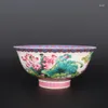 Bols Jingdezhen porcelaine bol motif Lotus rose de haute qualité artisanat Antique Collection d'ameublement
