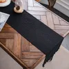 Стол -бегун Black Table Runner Festival Party Living Room вязаная деревенская мута на заказ с твердым столом. 230322