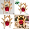 Juldekorationer 2022 Reindeer Decor Car Vehicle Nose Horn Costume Set Rudolf Antlers Red Ornament Elk Antler1 Drop Delivery H DHIH9