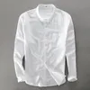 Camisas casuais masculinas confortáveis ​​camisa de algodão masculina marca de manga longa Men camisas quadradas colarinho branco camisa masculina casual camisas machos camis 230322