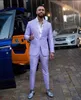 Herenpakken blazers lavendel mannen pakken 2 -delige sjaal revers een knop mode prom pakken slanke fit blazer sets donkere huid heren bruiloftslijtage 230322