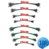 10PCS Luya Bait Line Anti-Bite Steel Front Wire Leader Swivel Fishing Accessory Lead Core Leash Gear 15C-30cm